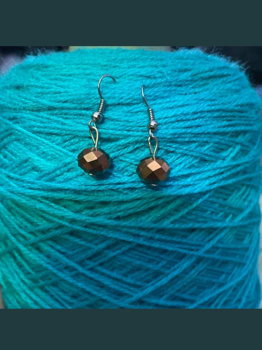 Brown Faceted Bead Drop Earrings - Women Jewelry
